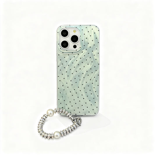 Mint Green Polka Dot Soft Phone Case for iPhone