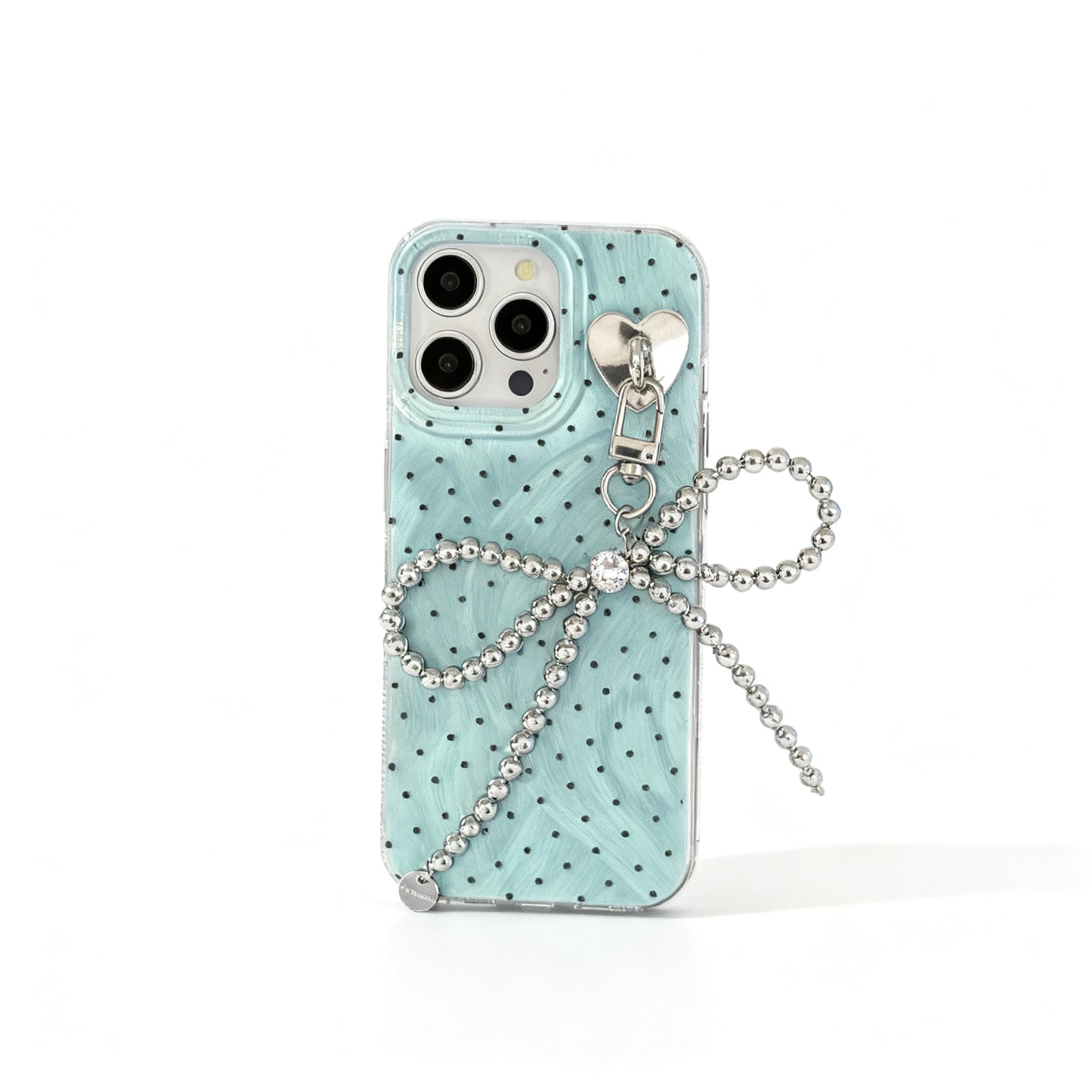 Mint Green Polka Dot Soft Phone Case for iPhone