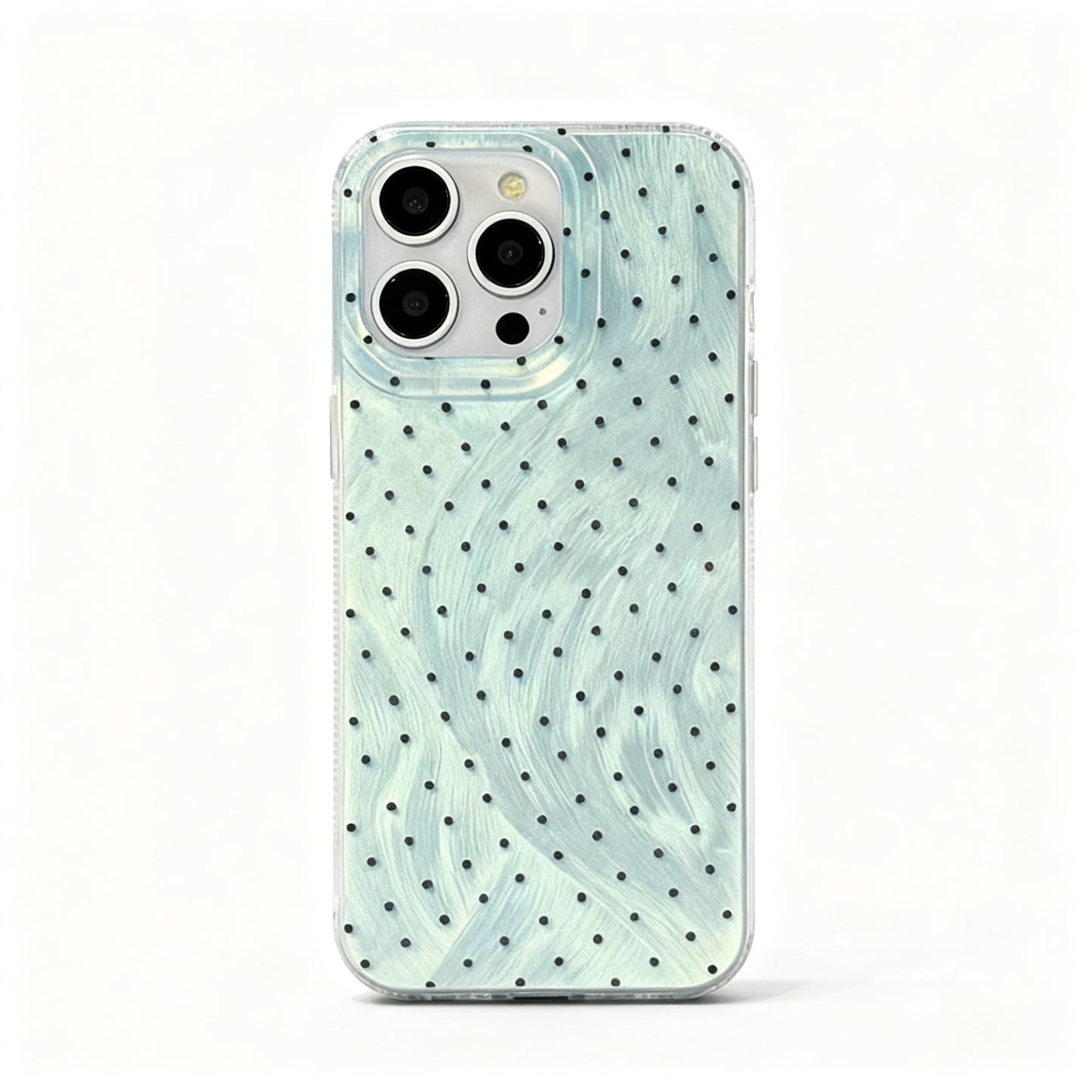 Mint Green Polka Dot Soft Phone Case for iPhone
