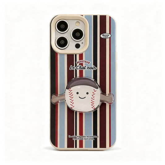 Blue and Brown Striped Stand Phone Case for iPhone