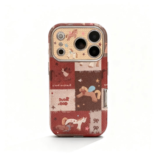 Vintage Style Pony Pattern Protective Phone Case for iPhone