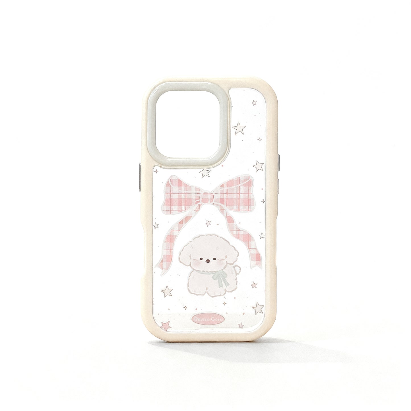 Cute Pink Dog with Bow Shockproof Phone Case for iPhone