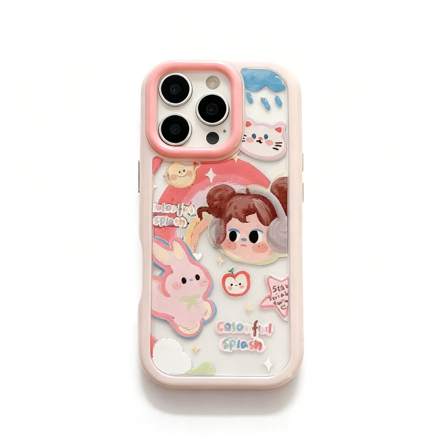Cute Rainbow Doodle Soft Phone Case for iPhone