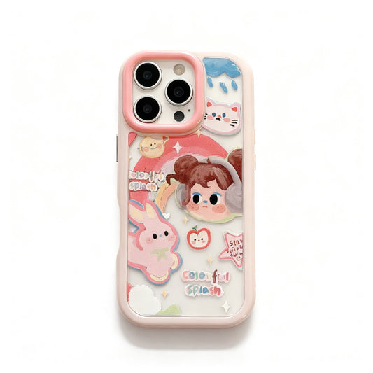 Cute Rainbow Doodle Soft Phone Case for iPhone