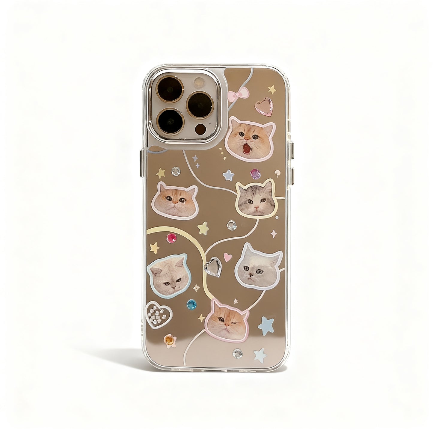 Cute Cat Design Glitter Phone Case for iPhone