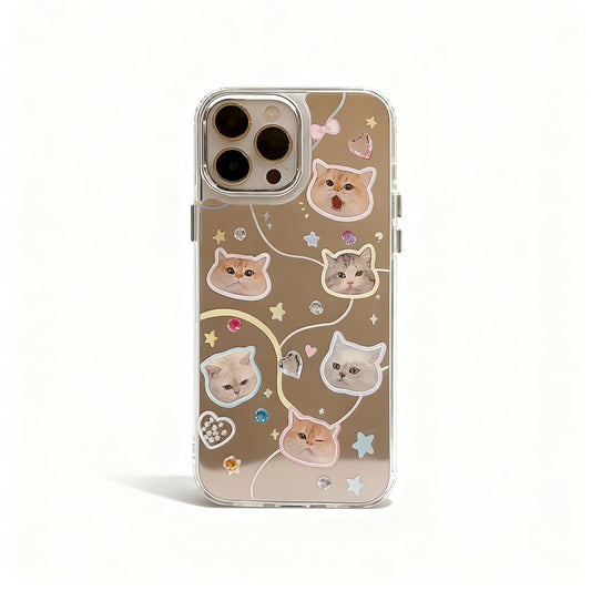 Cute Cat Design Glitter Phone Case for iPhone