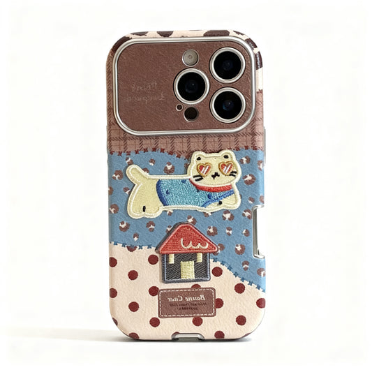 Vintage Leopard Cat Print Shockproof Phone Case for iPhone