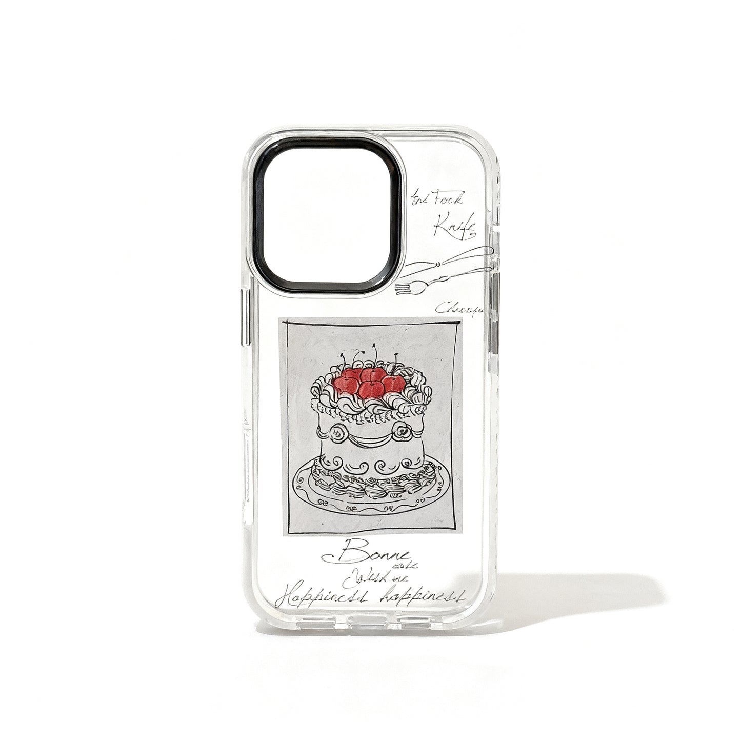 Soft Pink French Cake Design Transparent Phone Case for iPhone