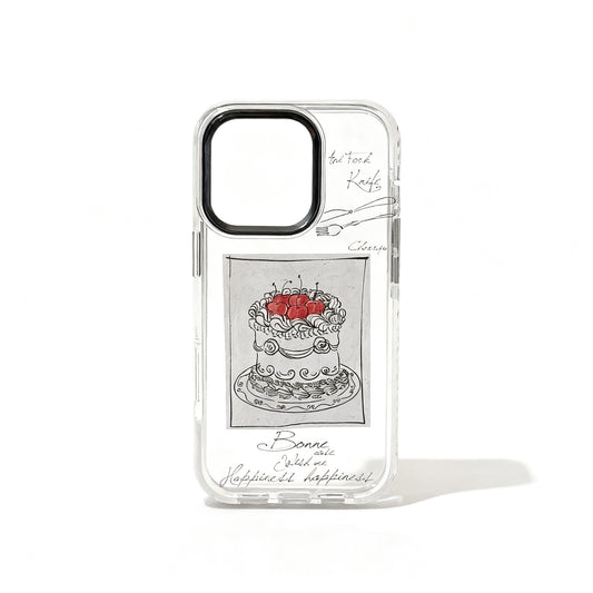 Soft Pink French Cake Design Transparent Phone Case for iPhone