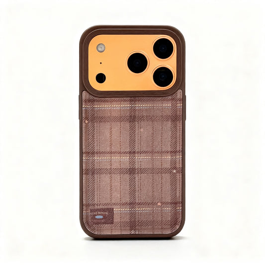 Vintage Brown Plaid Shockproof Phone Case for iPhone