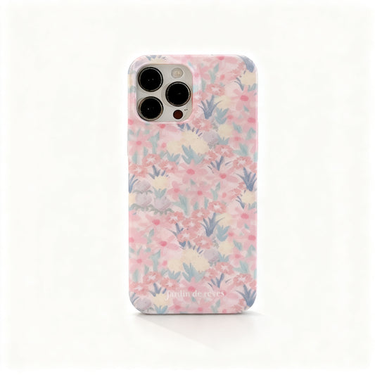 Pink Floral Vintage Hard Phone Case for iPhone