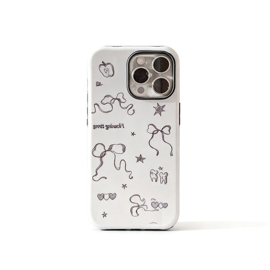 Cute Pink Bow Hand-Drawn Phone Case for iPhone