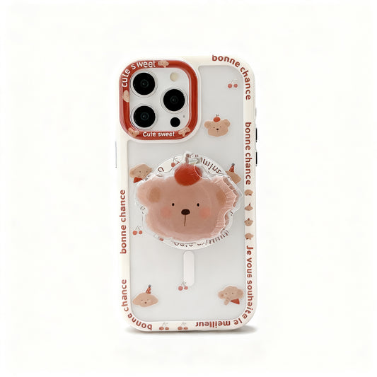 Cute Cherry Bear Design Shockproof Phone Case for iPhone