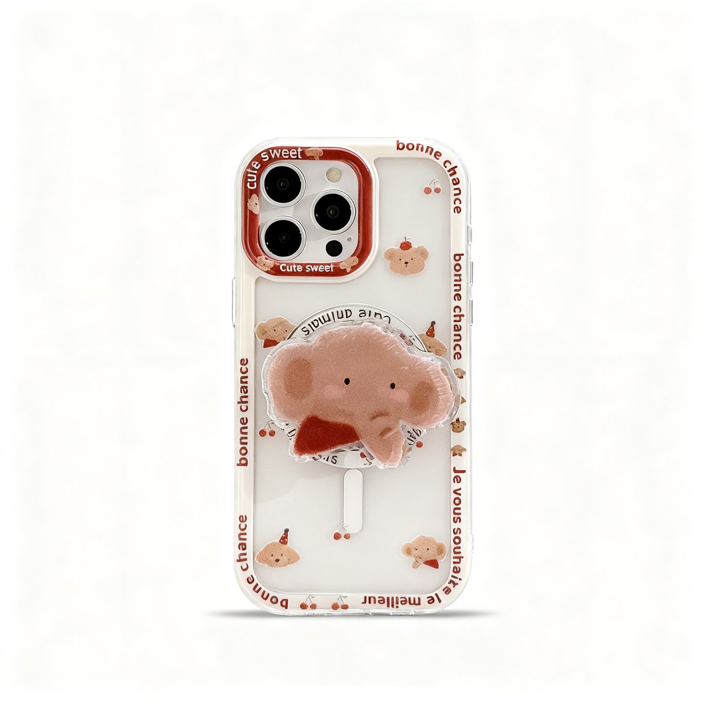 Cute Cherry Bear Design Shockproof Phone Case for iPhone