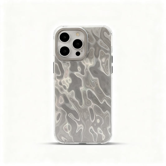 Silver Foil Texture Minimal Phone Case for iPhone