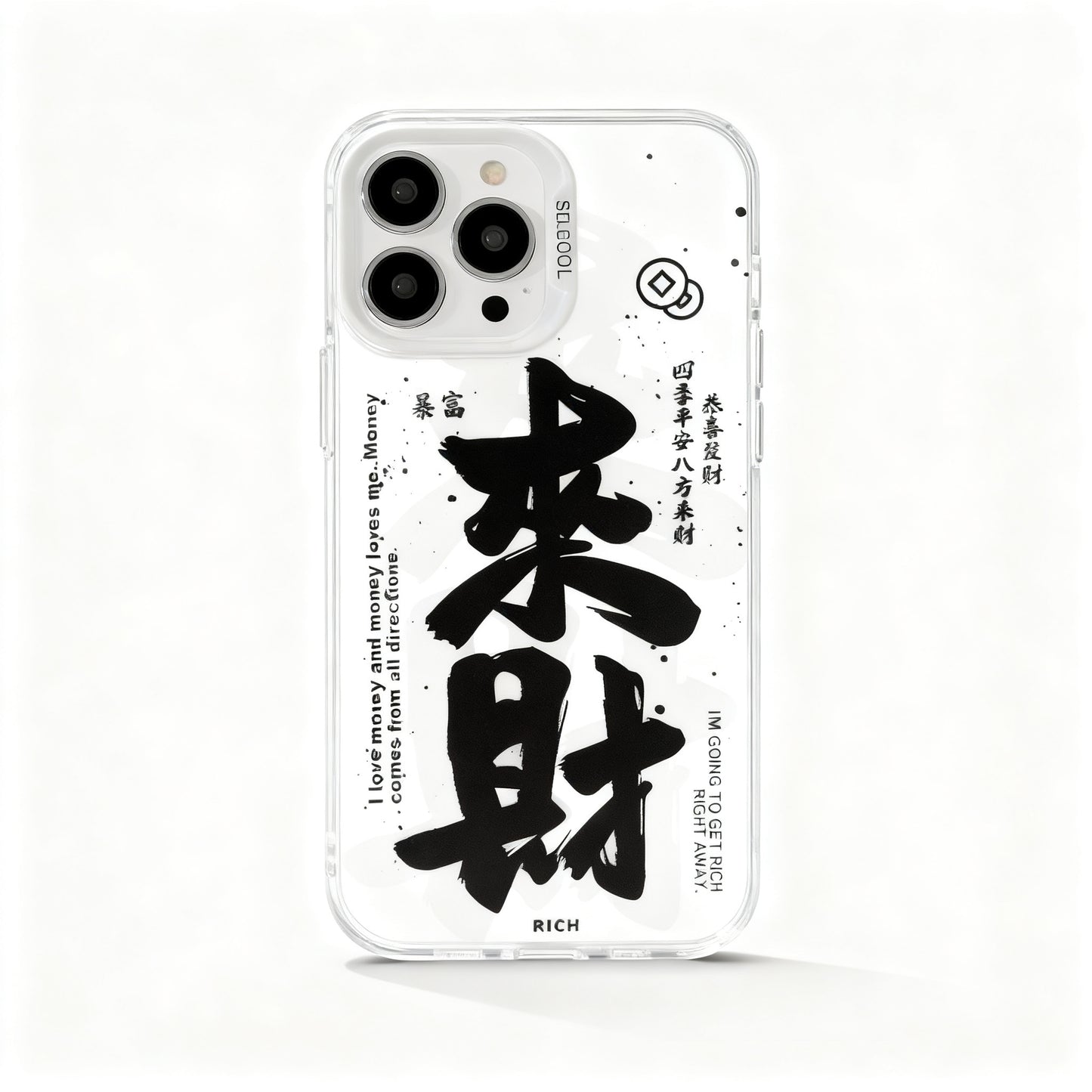 Gradient Gold  Character Shockproof Phone Case for iPhone