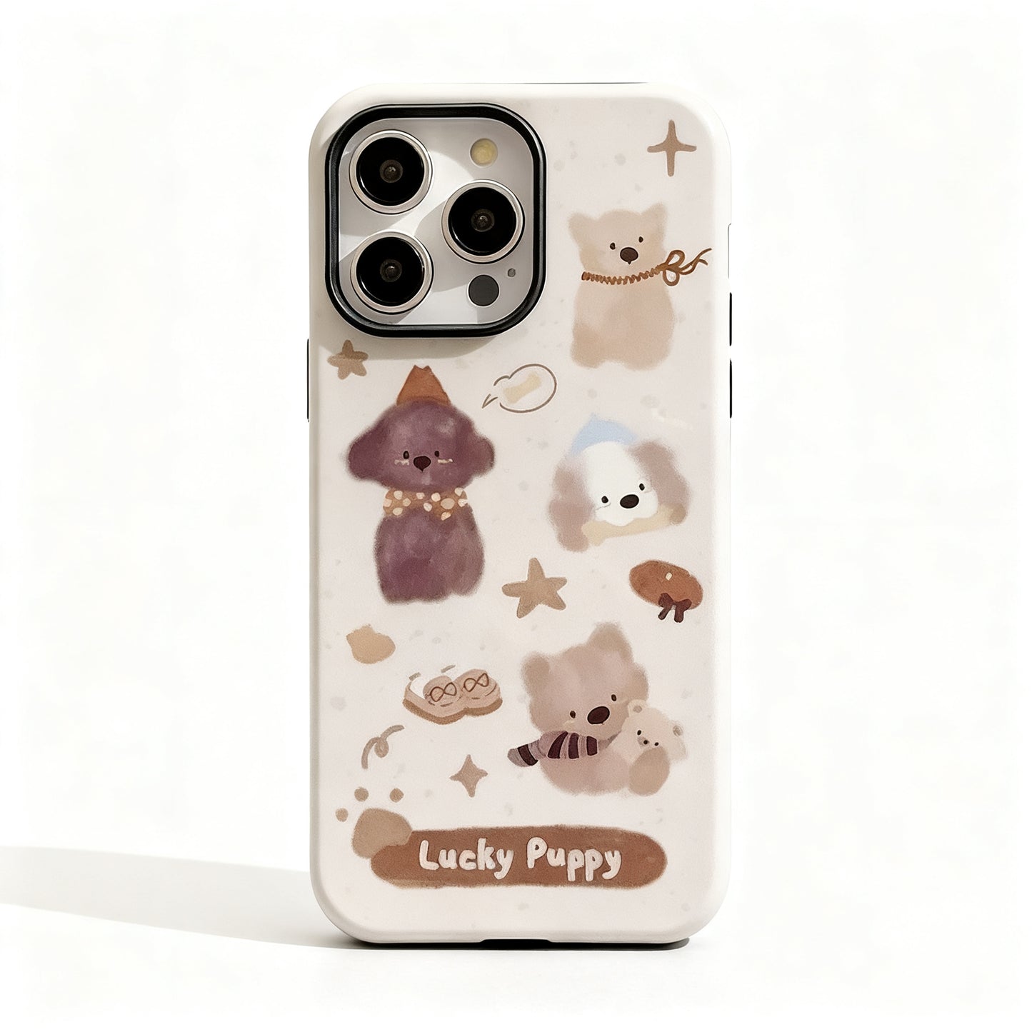 Cute Dog Oil Painting Soft Phone Case for iPhone