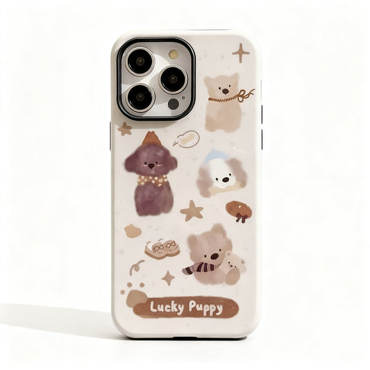 Cute Dog Oil Painting Soft Phone Case for iPhone