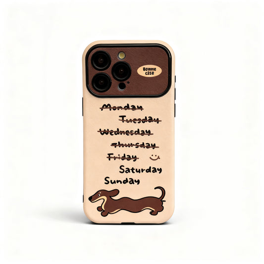 Cool Brown Dachshund Print Soft Phone Case for iPhone