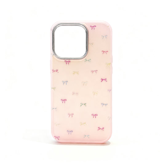 Cute Pink Butterfly Bow Shockproof Phone Case for iPhone