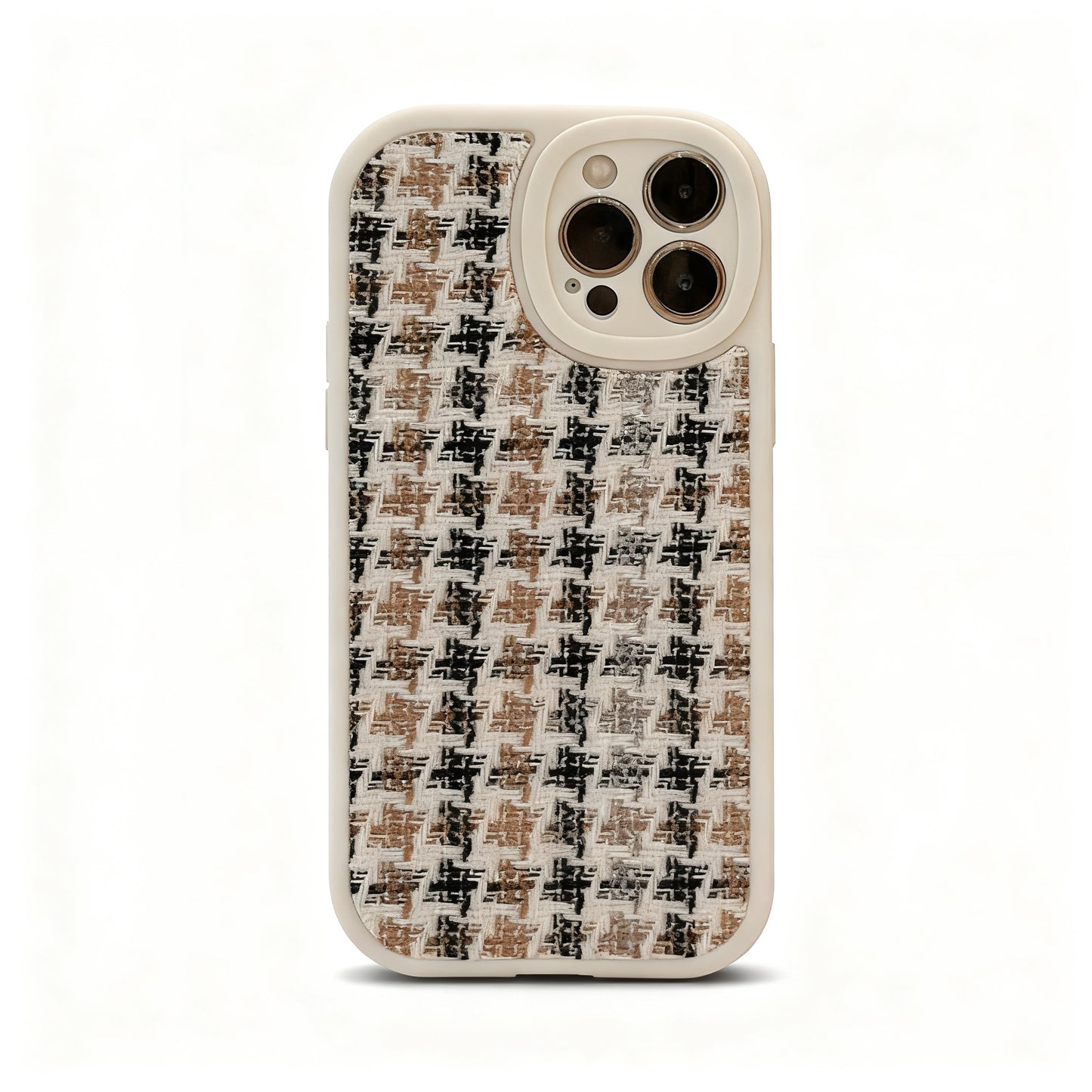 Vintage Knitted Houndstooth Pattern Soft Phone Case for iPhone