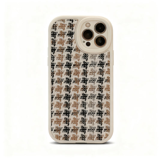 Vintage Knitted Houndstooth Pattern Soft Phone Case for iPhone