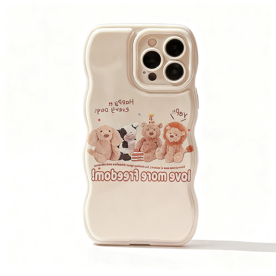 Cute Bear Plush Hanging Phone Case for iPhone