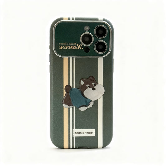 Vintage Striped Cute Stand Phone Case for iPhone