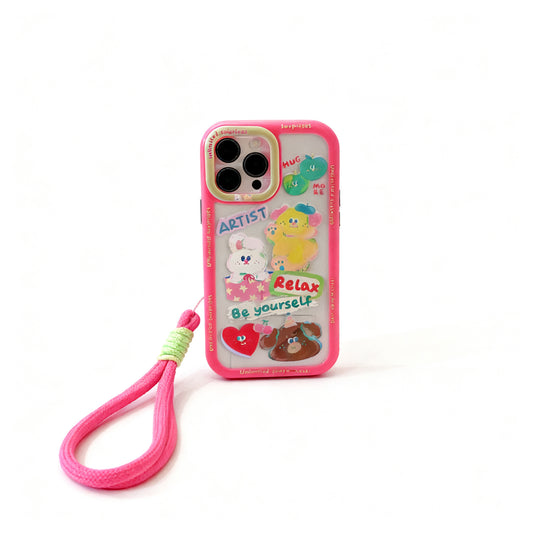 Cute Doodle Oil Painting Soft Phone Case for iPhone