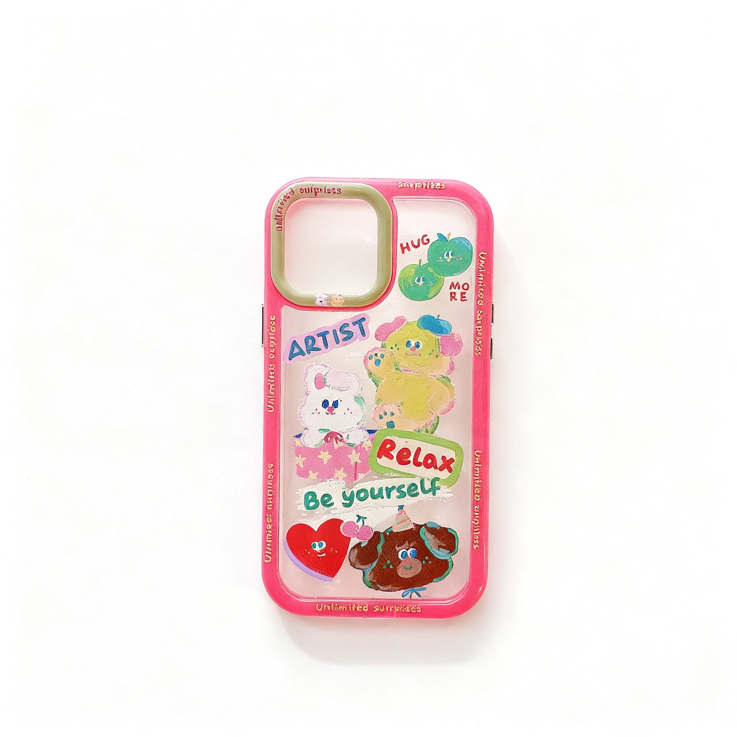 Cute Doodle Oil Painting Soft Phone Case for iPhone