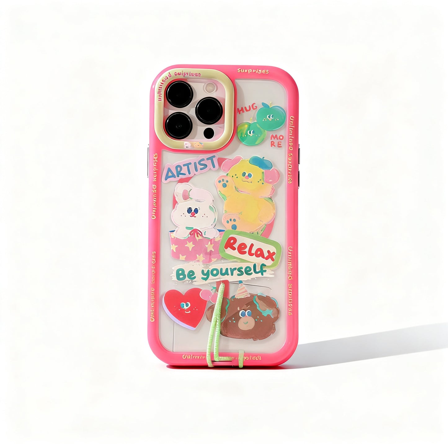 Cute Doodle Oil Painting Soft Phone Case for iPhone