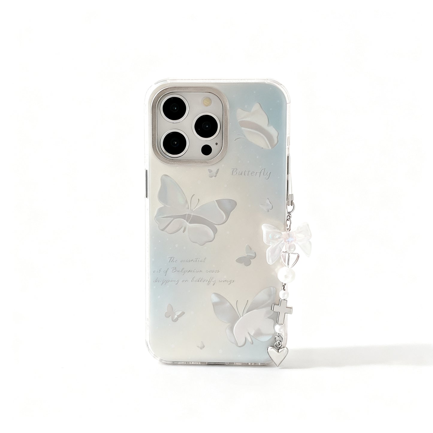 Blue Gradient Butterfly Cutout Phone Case for iPhone