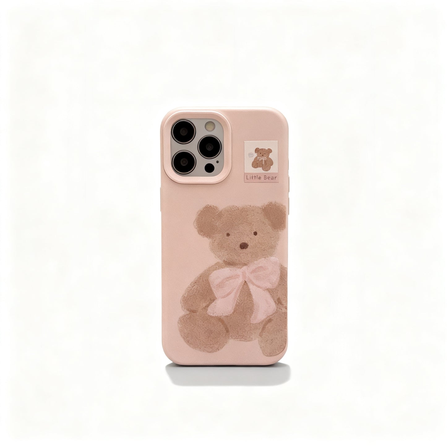Pink Cute Bear Soft Phone Case for iPhone
