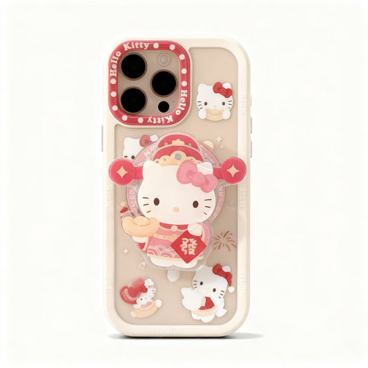 Cute Cat Design Magnetic Stand Phone Case for iPhone