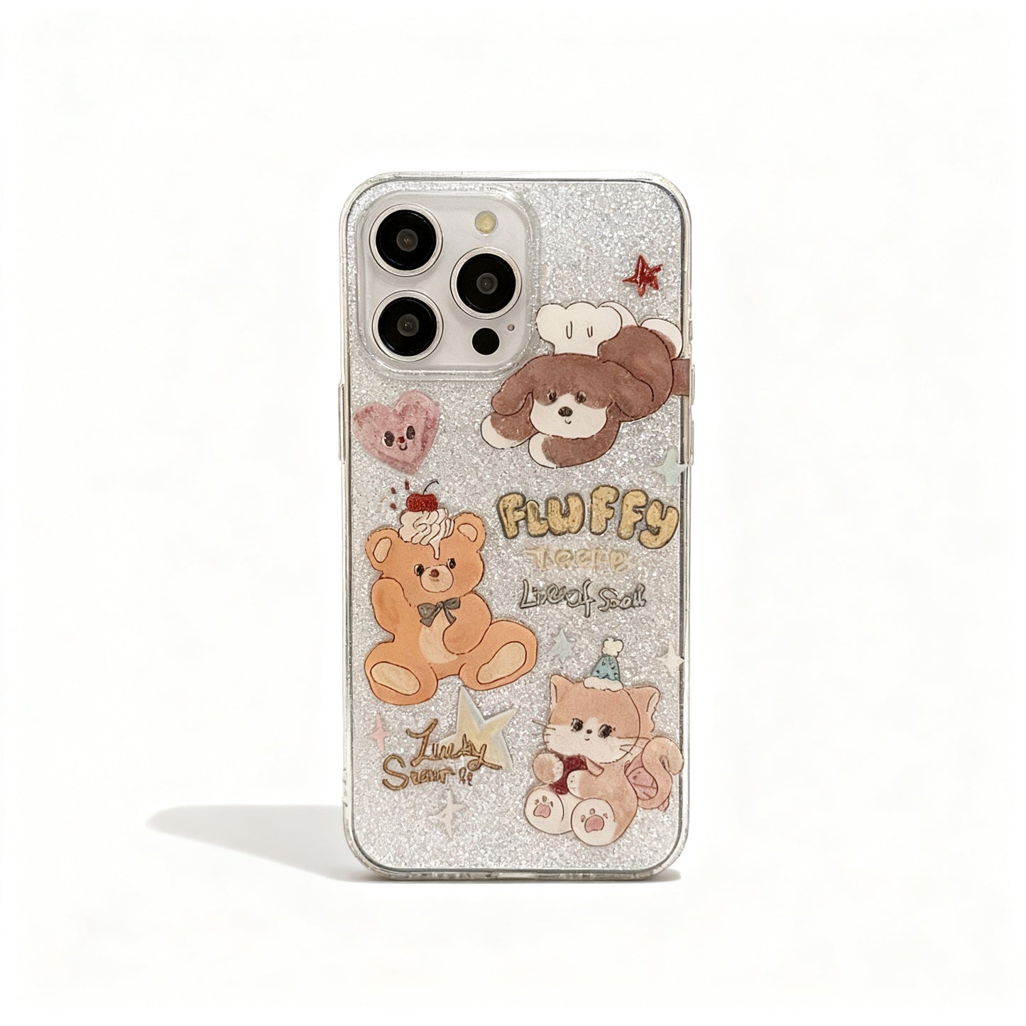 Cute Cream Bear Stand Phone Case for iPhone