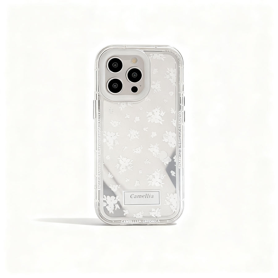 White Teal Floral Glossy Phone Case for iPhone