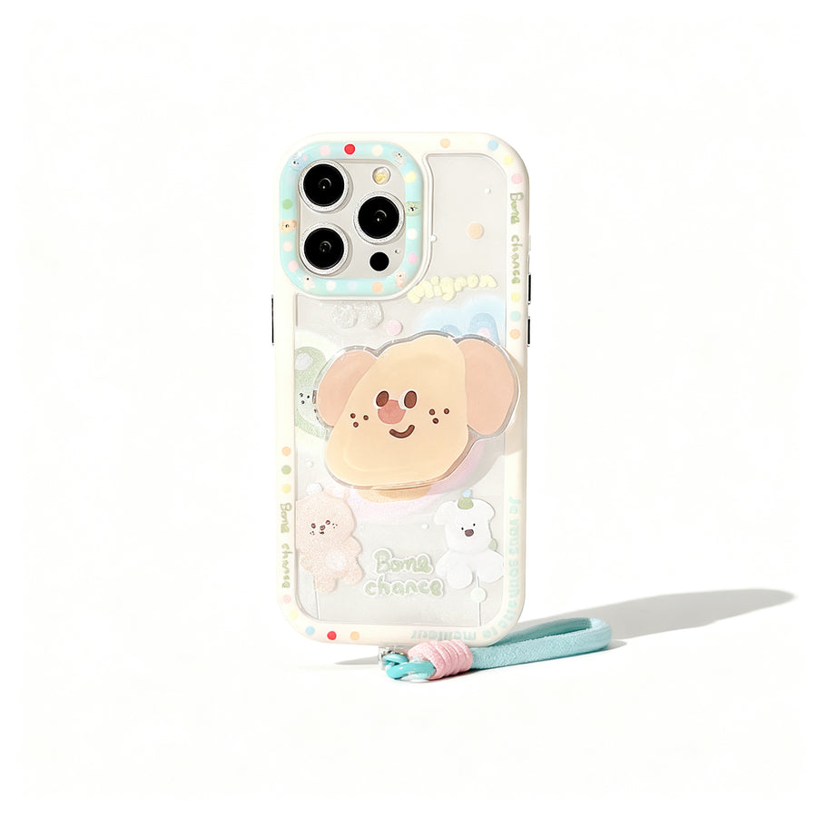 Cute Summer Dog Stand Phone Case for iPhone
