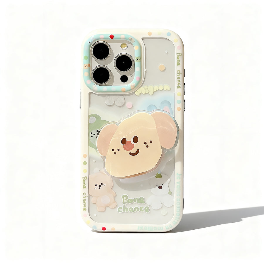 Cute Summer Dog Stand Phone Case for iPhone