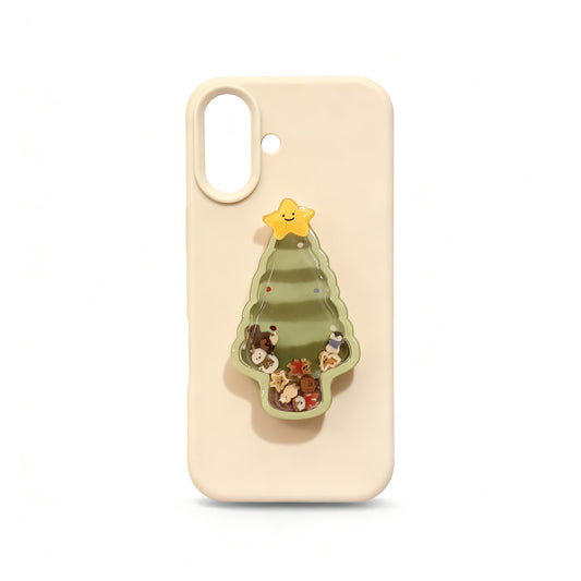 Cute Christmas Tree Soft Phone Case with Stand for iPhone