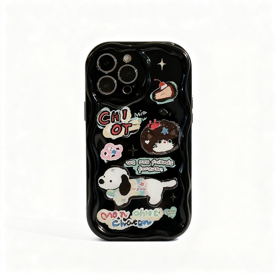 Cute Dog Doodle Soft Phone Case for iPhone