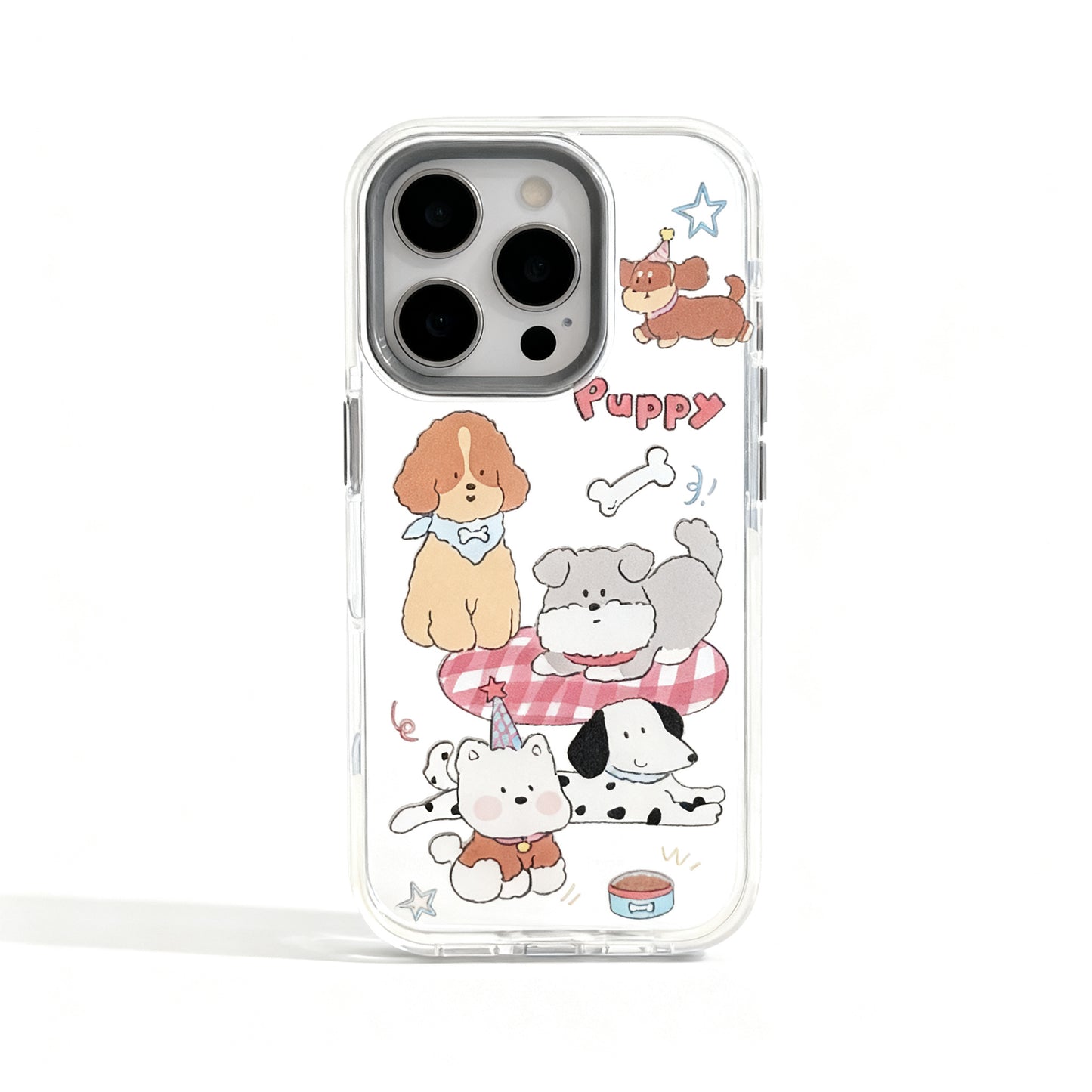 Cute Cartoon Dog Transparent Phone Case for iPhone