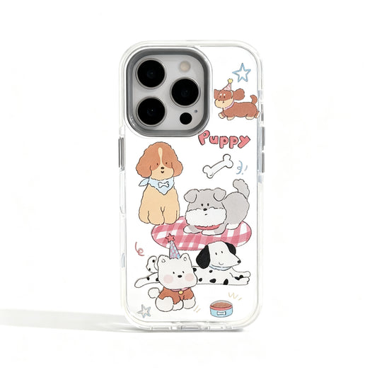 Cute Cartoon Dog Transparent Phone Case for iPhone