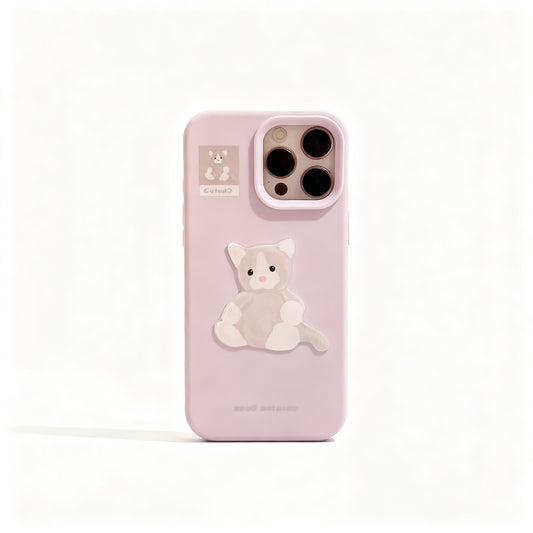 Cute Purple Cat Soft Phone Case for iPhone