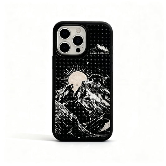 Gold Mountain Sunset Design Phone Case for iPhone