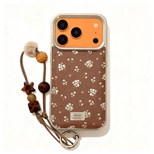 Vintage Brown Floral Soft Phone Case for iPhone
