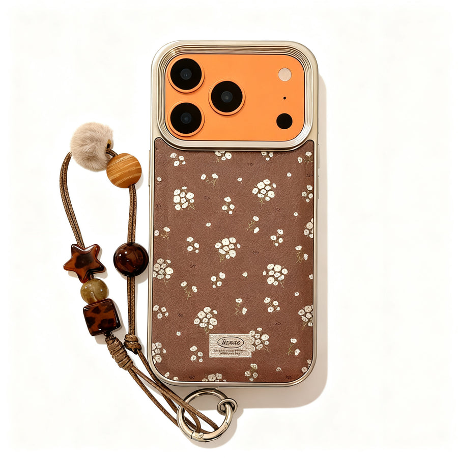 Vintage Brown Floral Soft Phone Case for iPhone