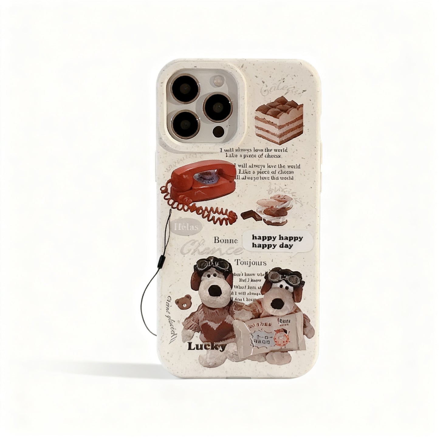 Vintage Dog Design Matte Shockproof Phone Case for iPhone