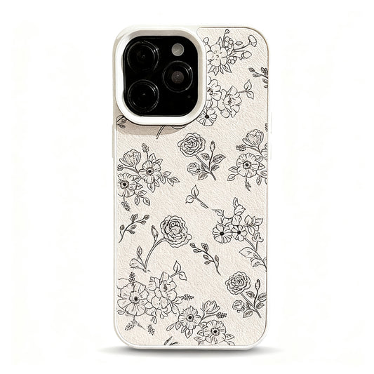 Elegant Rose Line Art Soft Phone Case for iPhone