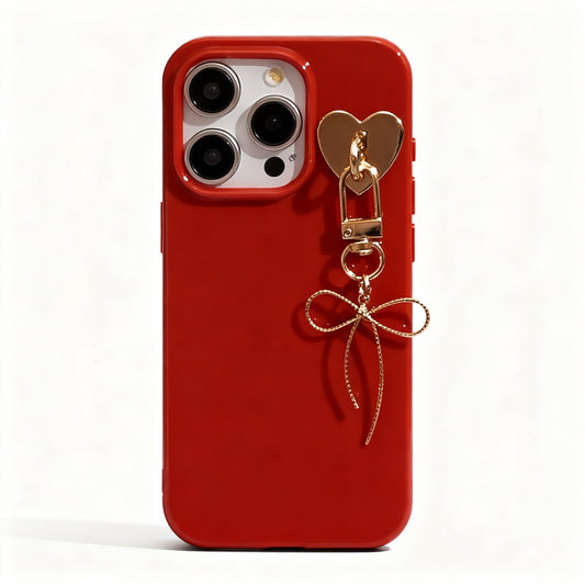 Red Butterfly Bow Silicone Phone Case for iPhone