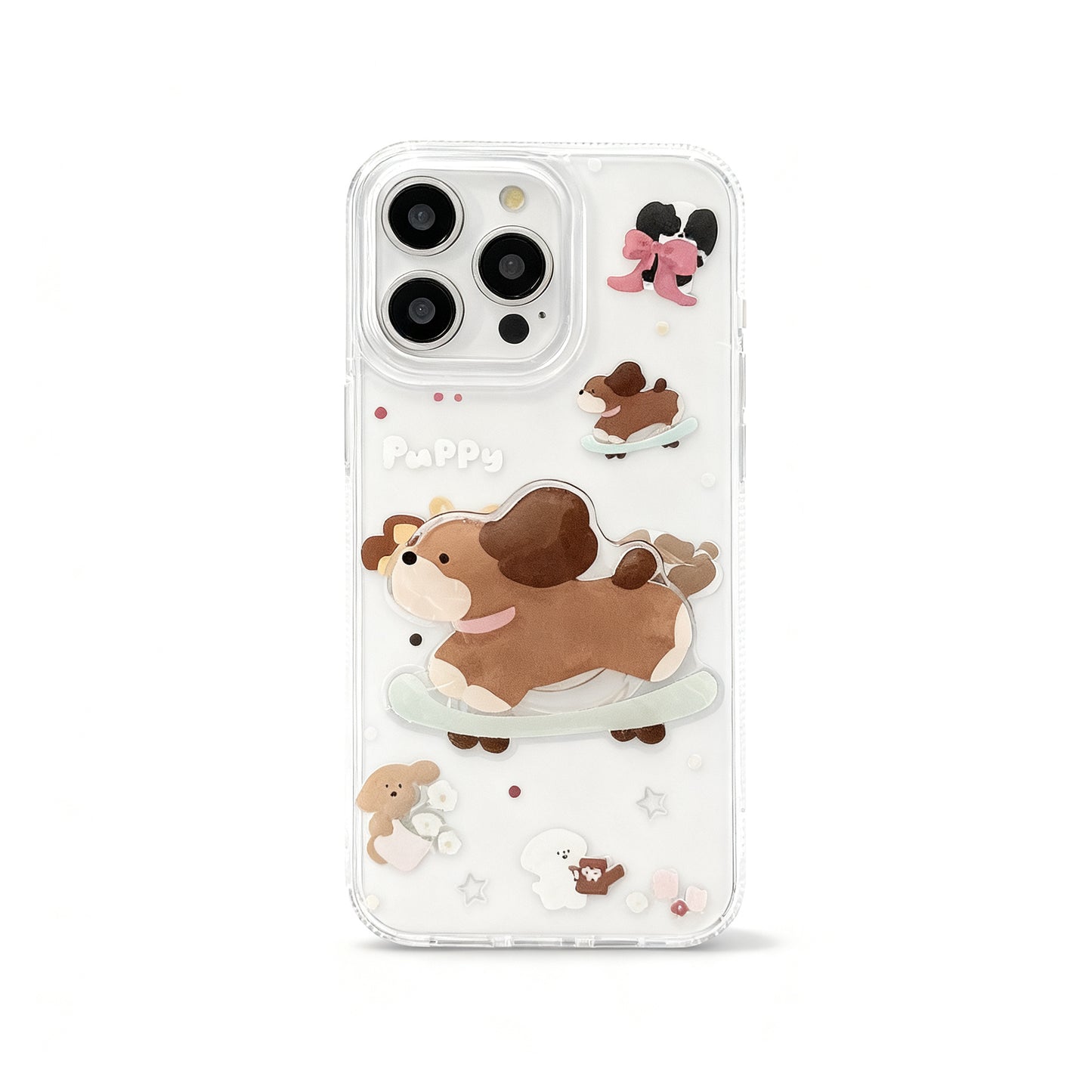 Cute Dog Skateboard Stand Phone Case for iPhone